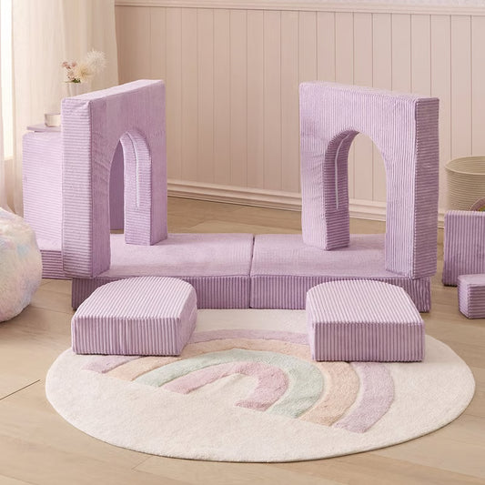 Canapé Enfant Modulable – Espace de Jeu Confortable et Sans Désordre       كنبة أطفال متعددة التشكيل – للجلوس واللعب والتنظيم